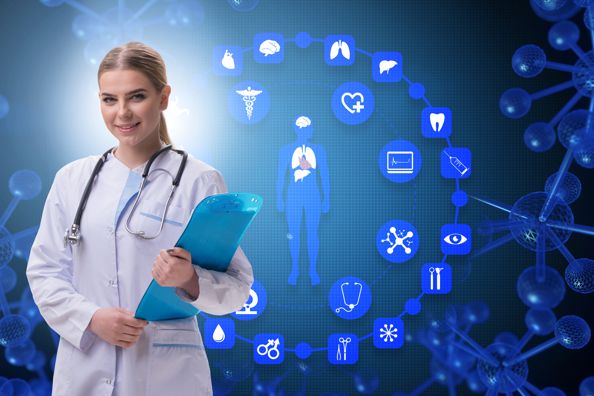 Doctor with Futuristic Telemedicine Concept